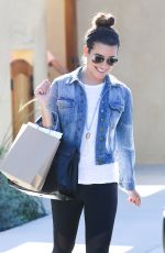 LEA MICHELE Leaves a Salon in Calabasas