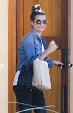 LEA MICHELE Leaves a Salon in Calabasas