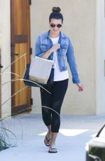 LEA MICHELE Leaves a Salon in Calabasas