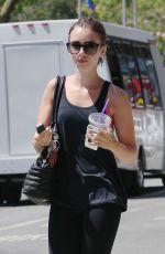 LILY COLLINS Leaves a Gym in Los Angeles