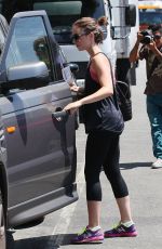 LILY COLLINS Leaves a Gym in Los Angeles