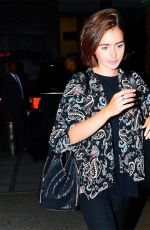 LILY COLLINS Leaves Her Hotel in New York