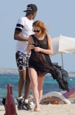 LINDSAY LOHAN on the Beach in Ibizza