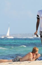 LINDSAY LOHAN on the Beach in Ibizza