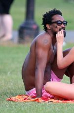 LISA SNOWDON and Boyfriend Adereti Monney at Finsbury Park