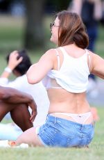 LISA SNOWDON and Boyfriend Adereti Monney at Finsbury Park