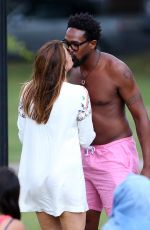 LISA SNOWDON and Boyfriend Adereti Monney at Finsbury Park