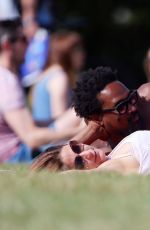 LISA SNOWDON and Boyfriend Adereti Monney at Finsbury Park
