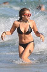 LOURDES LEON in Black Bikini at a Beach in Cannes