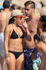 LOURDES LEON in Black Bikini at a Beach in Cannes