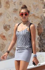 LOURDES LEON in Skirt Arrives at a Boat in Ibiza