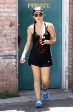 LUCY HALE in Shorts Leaves a Gym in West Hollywood