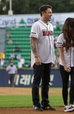 MEGAN FOX Throws 1st Pitch at LG Twins vs Doosan Bears Game in Seoul