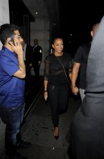 MELANIE BROWN Arrives at Novikov Restaurant in Mayfair