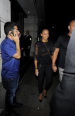 MELANIE BROWN Arrives at Novikov Restaurant in Mayfair