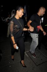 MELANIE BROWN Arrives at Novikov Restaurant in Mayfair