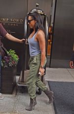 MELANIE BROWN in Tank Top Leaves Her Hotel in New York