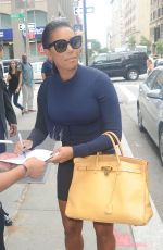 MELANIE BROWN Leaves Her Hotel in New York