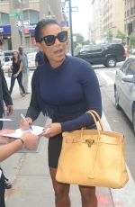 MELANIE BROWN Leaves Her Hotel in New York