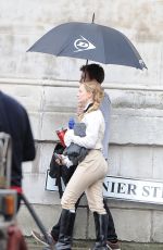 MIA WASIKOWKA on the Set of Alice in Wonderland: Through the Looking Glass in Surrey