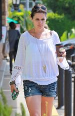 NEVE CAMPBELL in Denim Shorts Out in Los Feliz