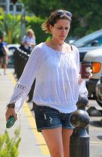 NEVE CAMPBELL in Denim Shorts Out in Los Feliz