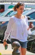 NEVE CAMPBELL in Denim Shorts Out in Los Feliz