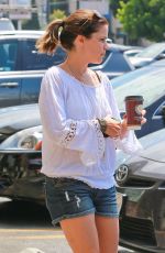 NEVE CAMPBELL in Denim Shorts Out in Los Feliz