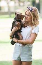 OLIVIA HOLT Walks Her Dog at a Park in Los Amgeles