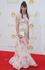 Pregnant AMANDA PEET at 2014 Emmy Awards