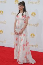 Pregnant AMANDA PEET at 2014 Emmy Awards