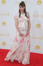 Pregnant AMANDA PEET at 2014 Emmy Awards