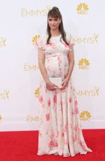 Pregnant AMANDA PEET at 2014 Emmy Awards