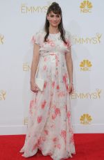 Pregnant AMANDA PEET at 2014 Emmy Awards