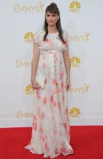 Pregnant AMANDA PEET at 2014 Emmy Awards