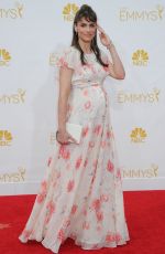 Pregnant AMANDA PEET at 2014 Emmy Awards