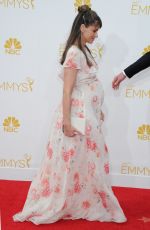 Pregnant AMANDA PEET at 2014 Emmy Awards