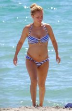 Pregnant HAYDEN PANETTIERE in Bikini on the Beach in Miami