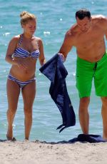 Pregnant HAYDEN PANETTIERE in Bikini on the Beach in Miami