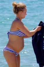 Pregnant HAYDEN PANETTIERE in Bikini on the Beach in Miami