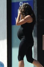 Pregnant MILA KUNIS in Tights Leaves Prenatal Yoga Class in Los Angeles