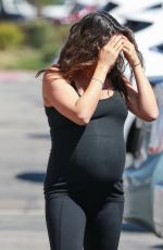 Pregnant MILA KUNIS in Tights Leaves Prenatal Yoga Class in Los Angeles
