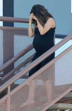 Pregnant MILA KUNIS in Tights Leaves Prenatal Yoga Class in Los Angeles