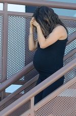 Pregnant MILA KUNIS in Tights Leaves Prenatal Yoga Class in Los Angeles