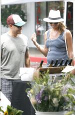 Pregnant STACY KEIBLER Shopping at the Farmers Market in Beverly Hills