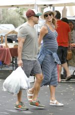 Pregnant STACY KEIBLER Shopping at the Farmers Market in Beverly Hills