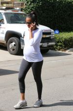 Pregnant ZOE SALDANA Out and About in Los Angeles