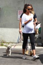 Pregnant ZOE SALDANA Out and About in Los Angeles