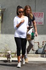 Pregnant ZOE SALDANA Out and About in Los Angeles