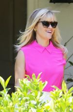 REESE WITHERSPOON in White Skirt Out in West Hollywood